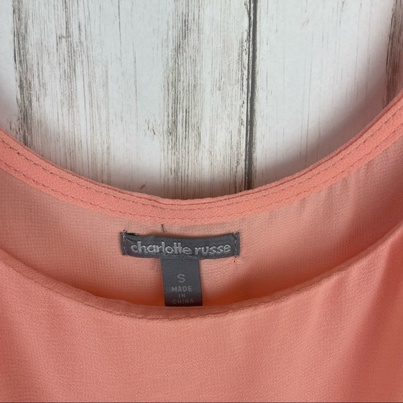 Charlotte Russe peach sequin strappy tank - Picture 3 of 6